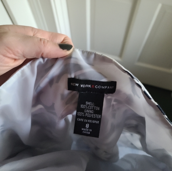 Cotton sundress, navy & white size 8 EUC - Picture 2 of 2